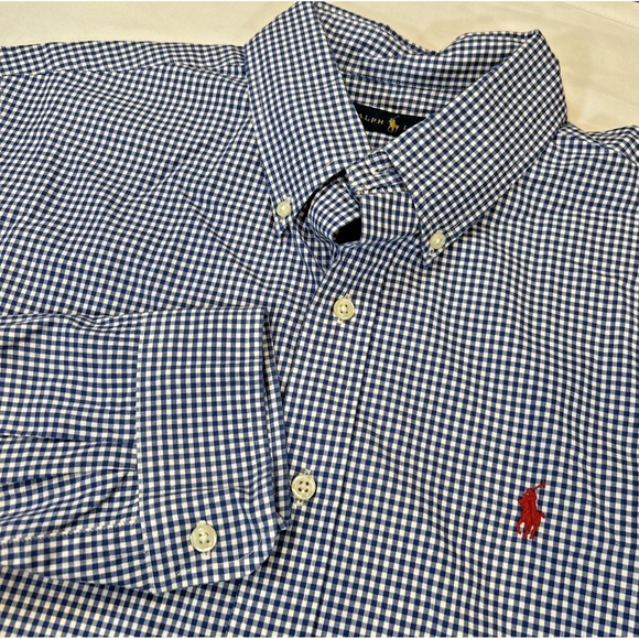 Ralph Lauren Blue Label Other - Ralph Lauren‎ Blue White Gingham Check Button Down Long Sleeve Shirt Size L